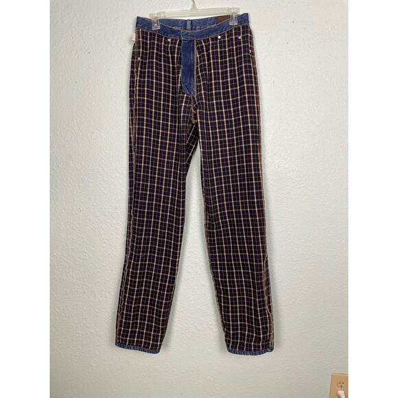 LL Bean Flannel Lined Men's Jeans 31x36 (30×35) Red Plaid Natural Fit (155) - Picture 15 of 16